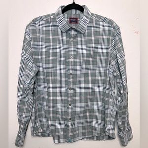 Untuckit Men’s Quinterra Cotton Plaid Flannel Shirt Size Large‎ Regular fit
